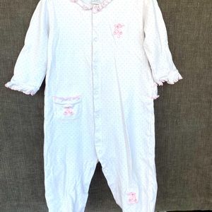 Kissy Kissy onesie. Ruffles and bows.